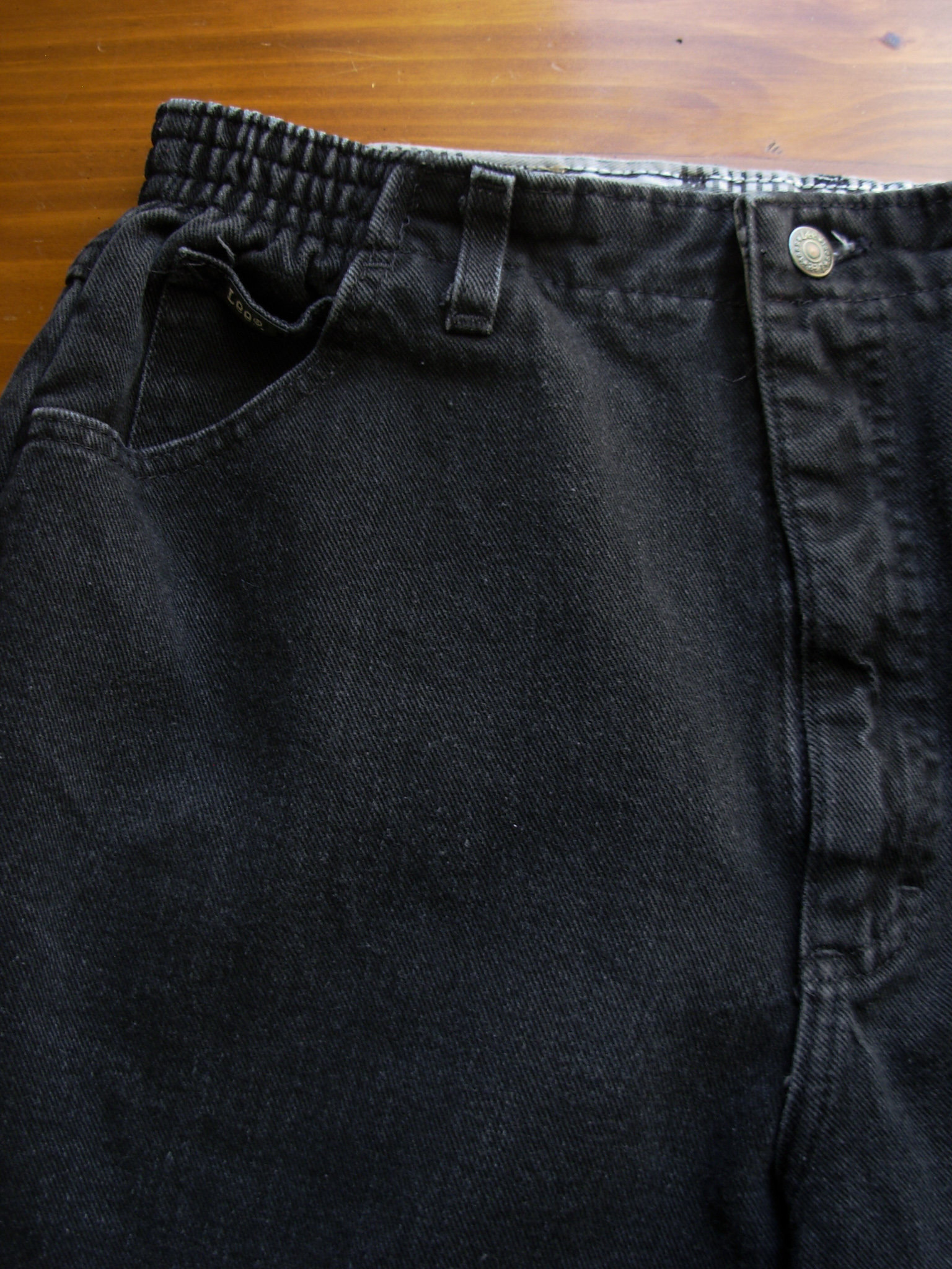 80's Lee high waisted black jeans with elastic waist, women's size 12 / 14