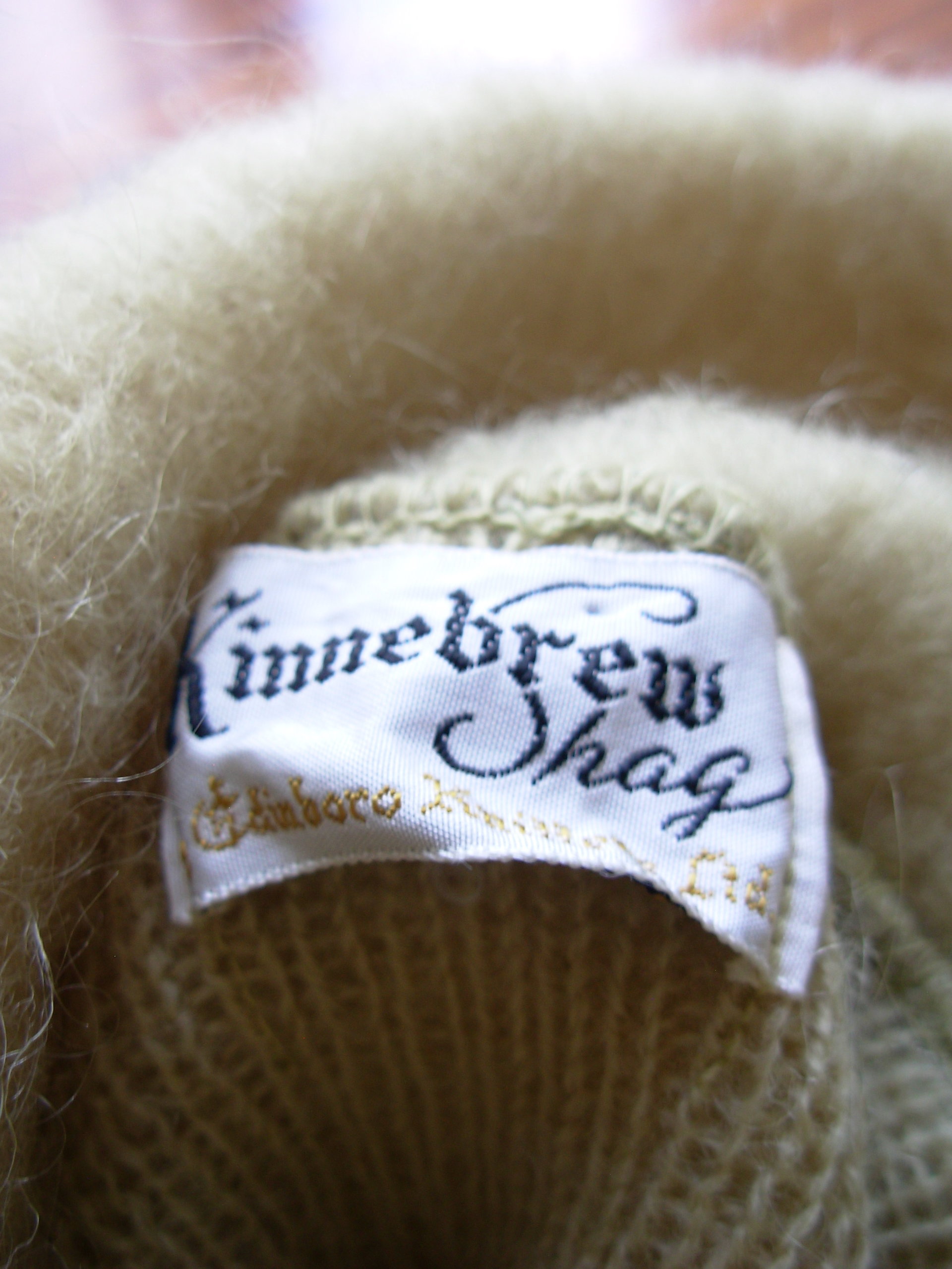 Vintage 60's pale yellow chartreuse Mohair turtleneck sweater, women's size small