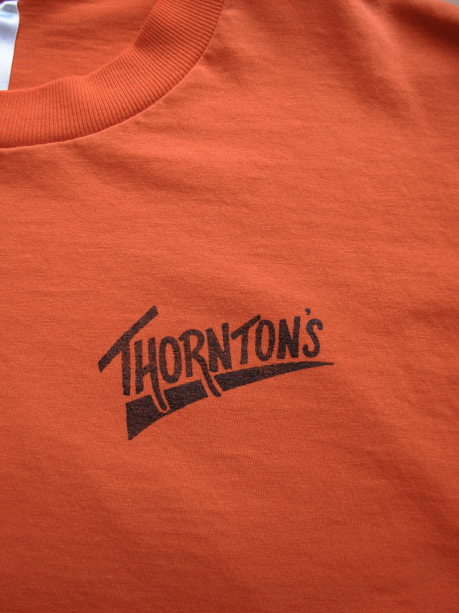 90's distressed Thornton's Indiana motorcycle tee shirt, men's size large