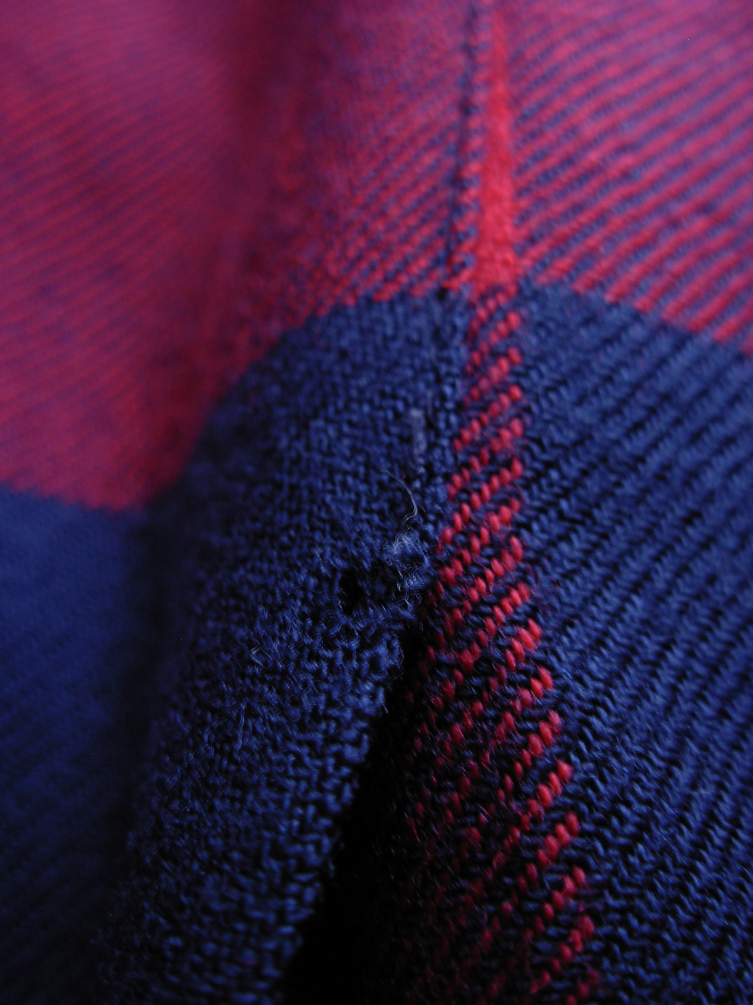 Vintage 80's red and navy plaid pleated wool midi skirt, women's size 10