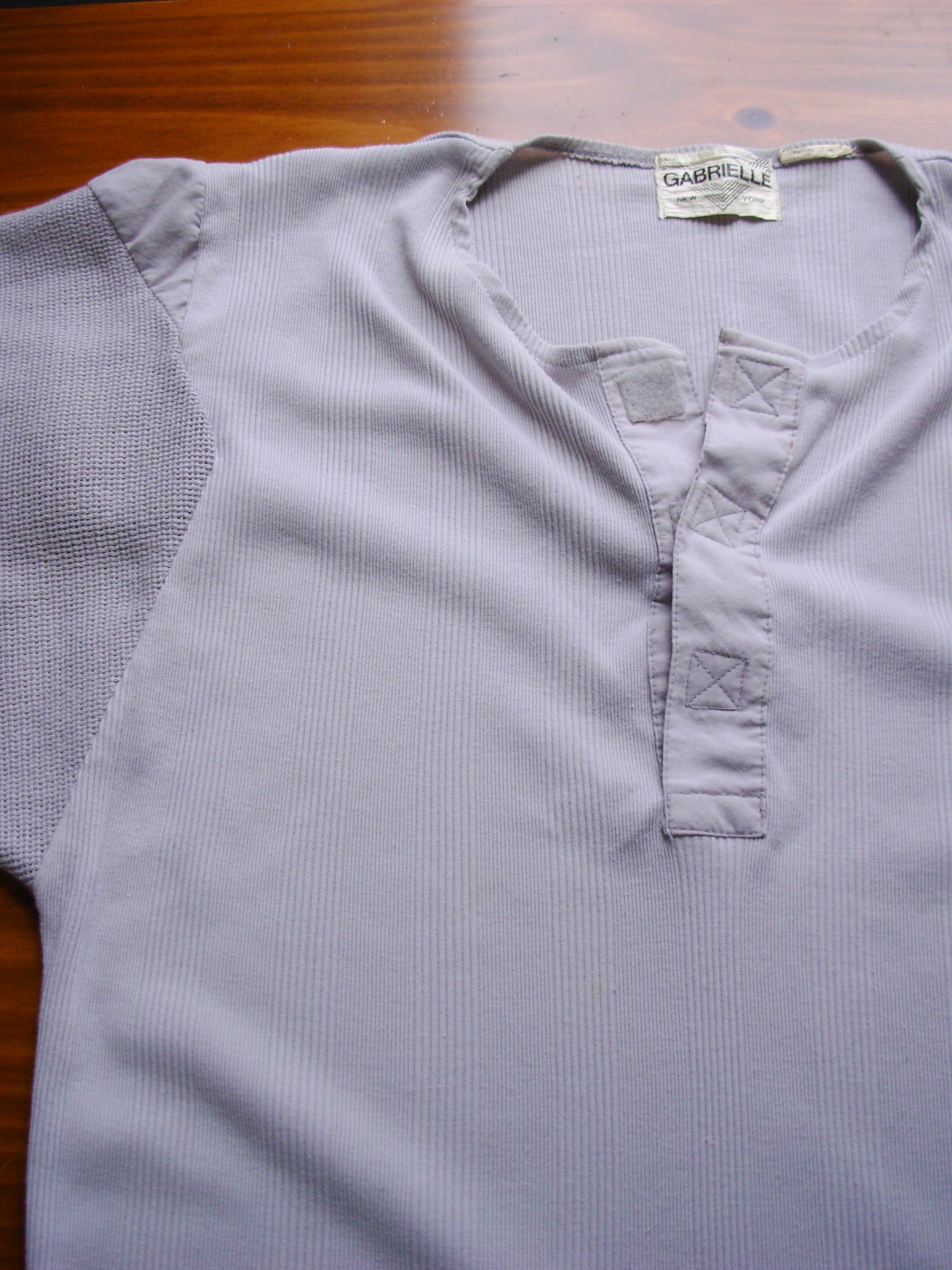 Vintage 80's grey henley tee shirt, men's size medium