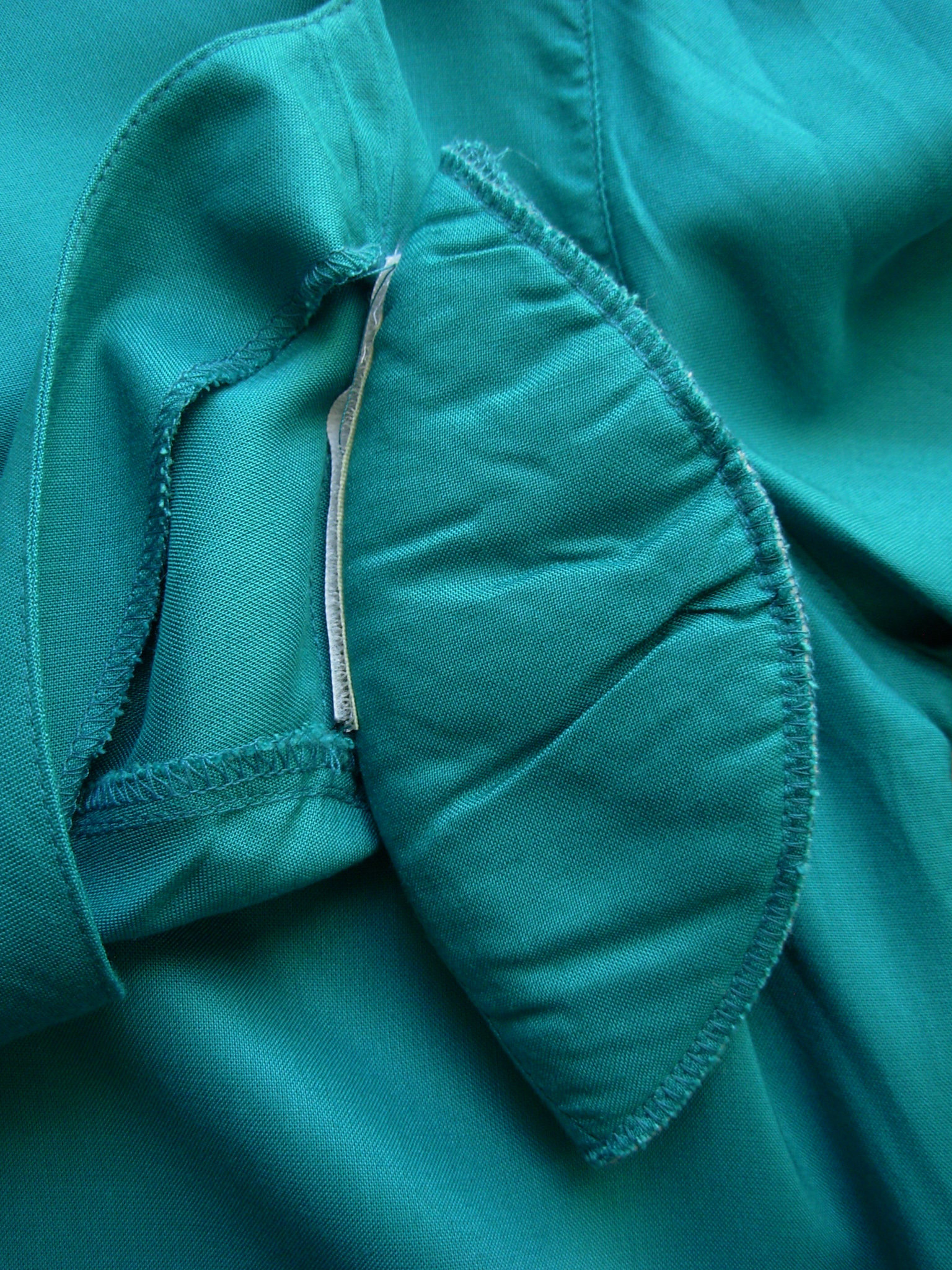 80's teal blue dropped waist pleated dress, women's size medium