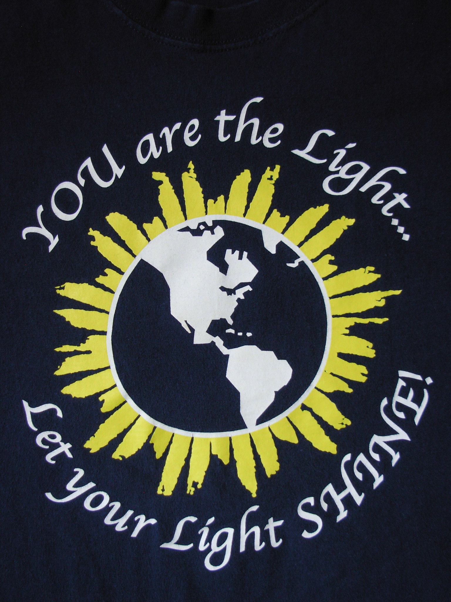 90's let your light shine graphic tee shirt, men's size XL