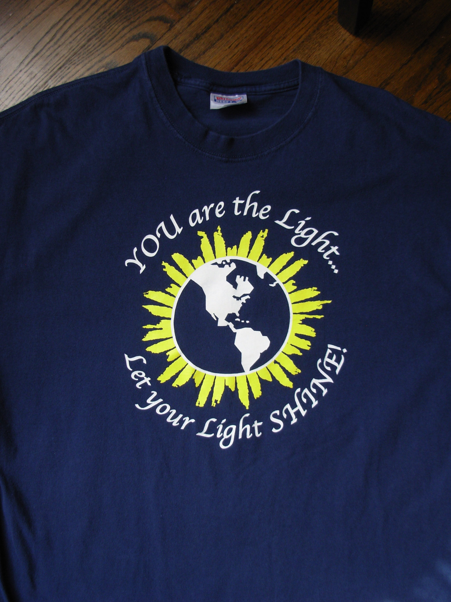 90's let your light shine graphic tee shirt, men's size XL