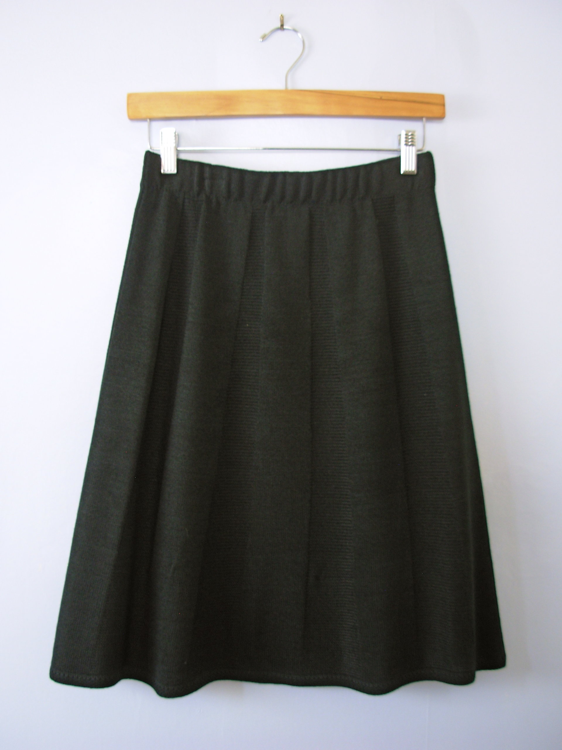 Vintage 80's black knit skirt, women's size XS