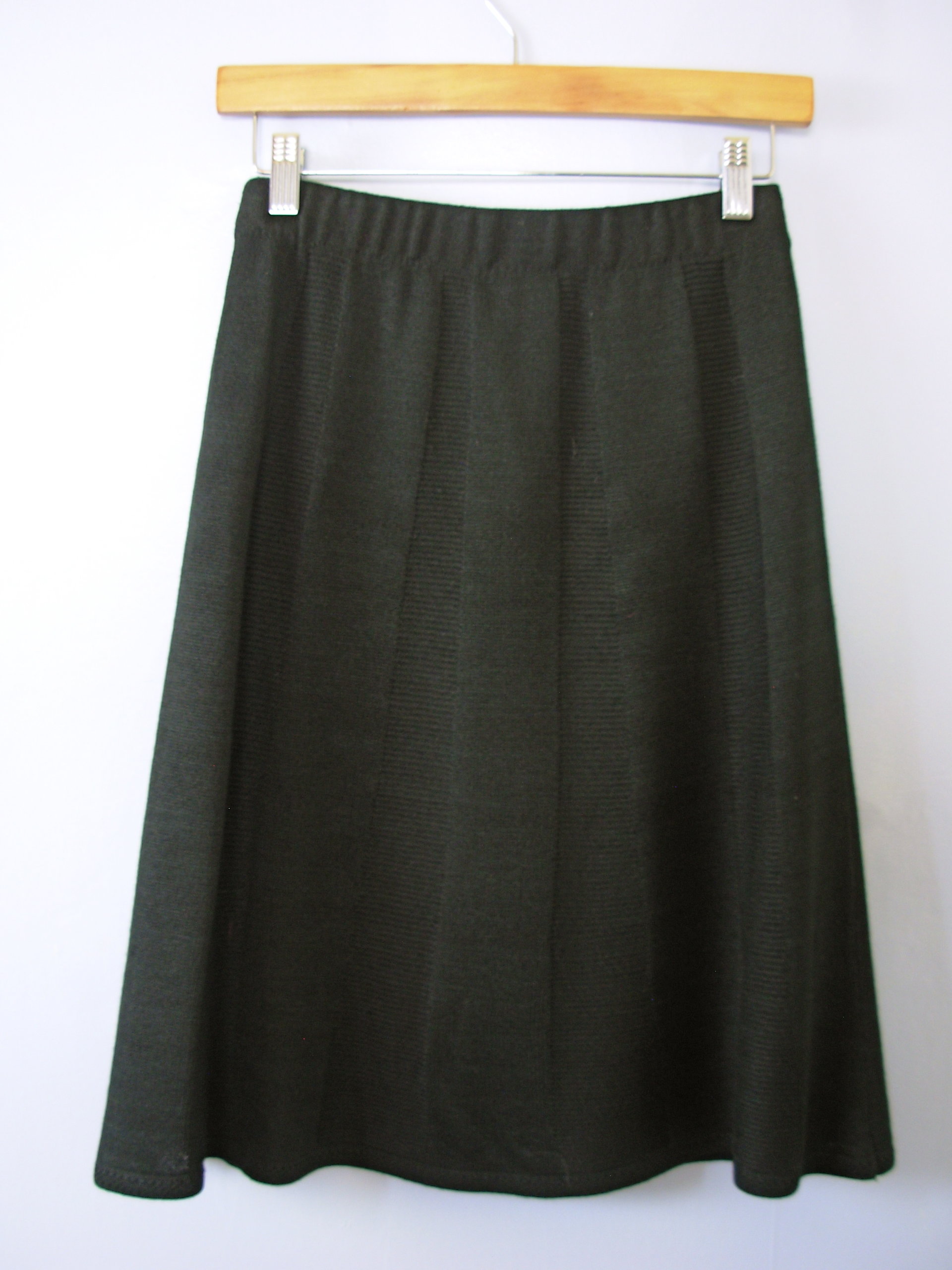 Vintage 80's black knit skirt, women's size XS
