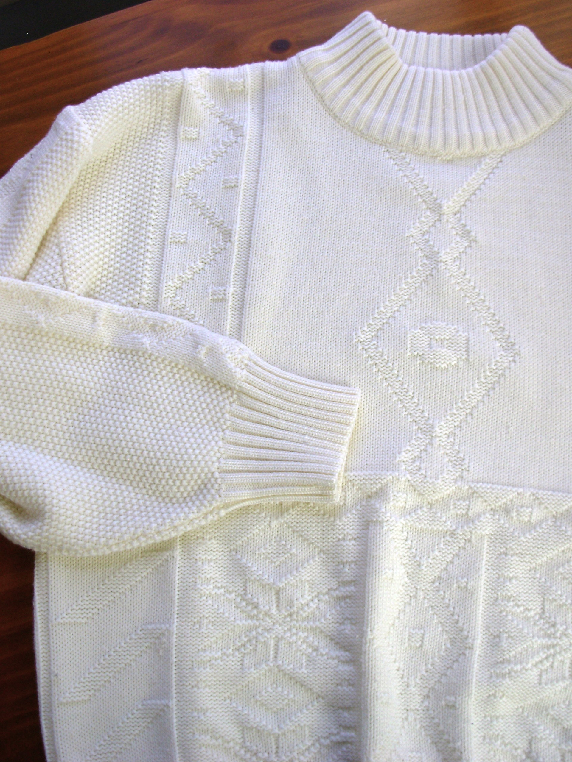Vintage 80's off white wool sweater, oversized sweater, women's size medium