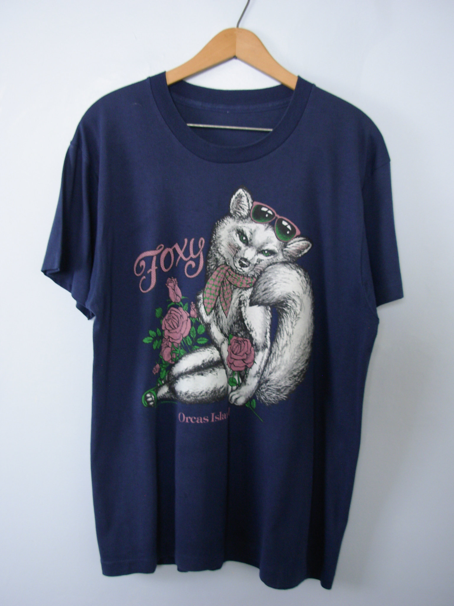 Vintage 80's Foxy graphic tee shirt, men's size large
