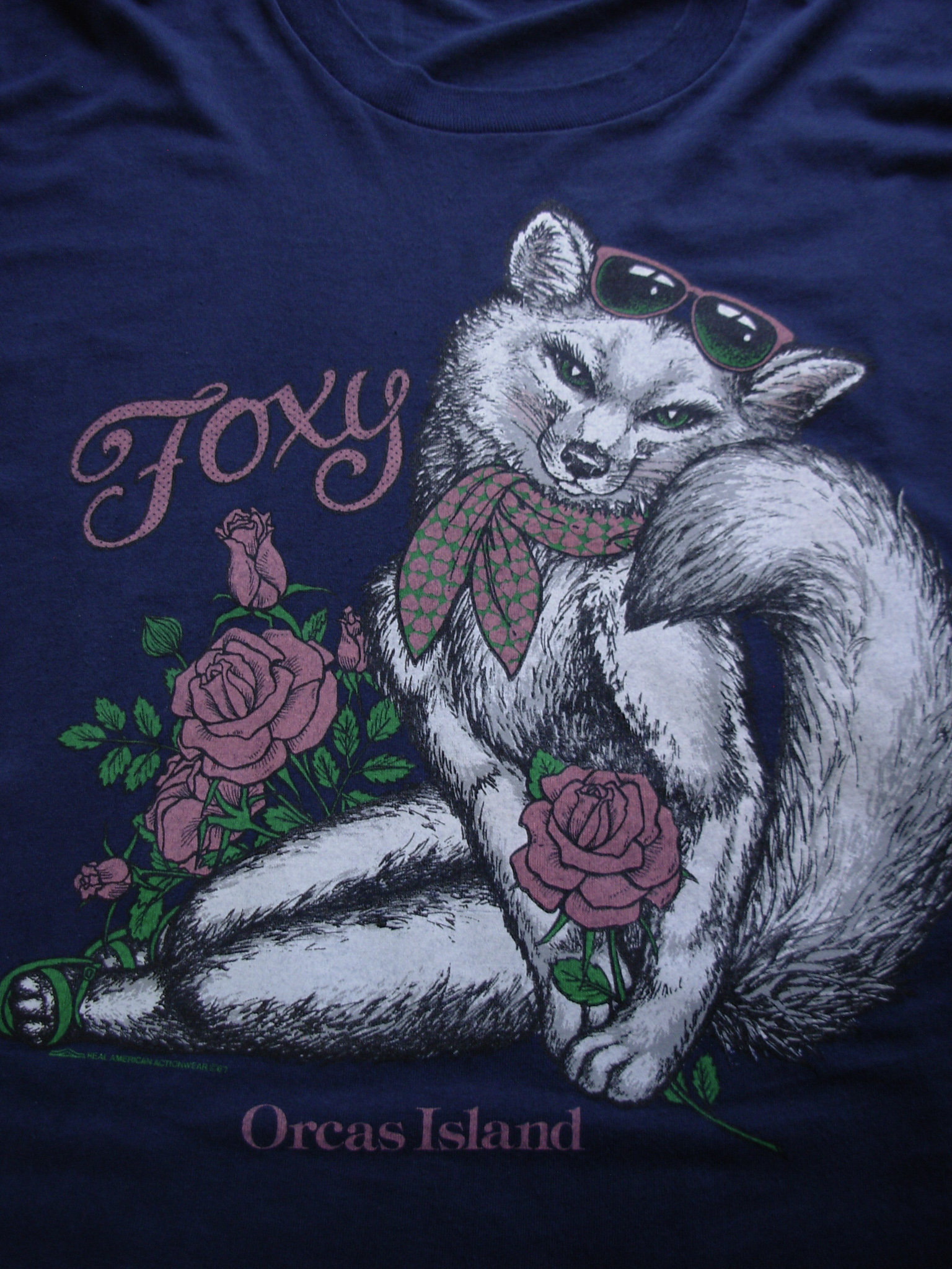 Vintage 80's Foxy graphic tee shirt, men's size large