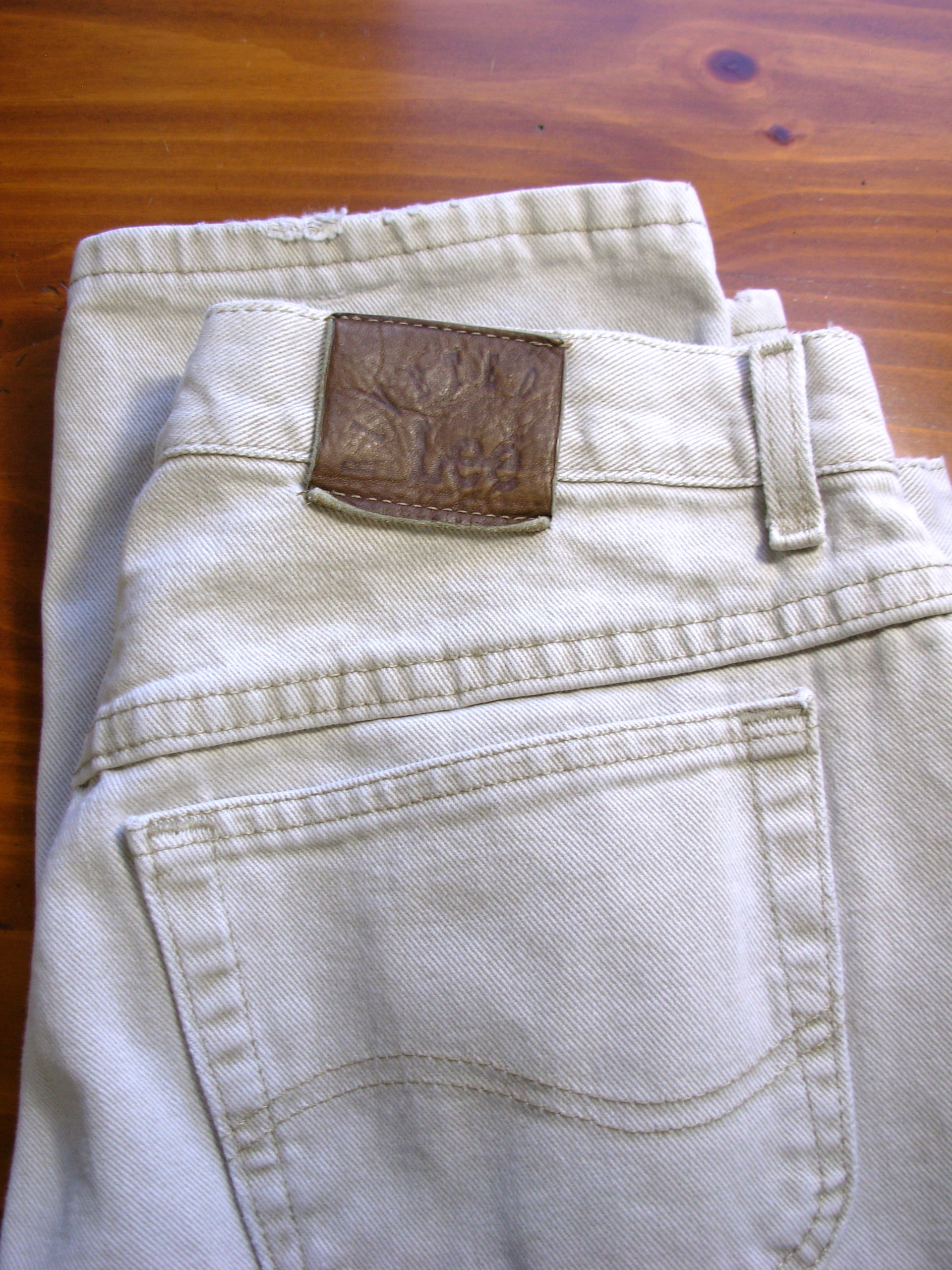 Vintage 80's high waisted jeans, mom jeans, stone beige denim, tapered leg, size 16 / 14