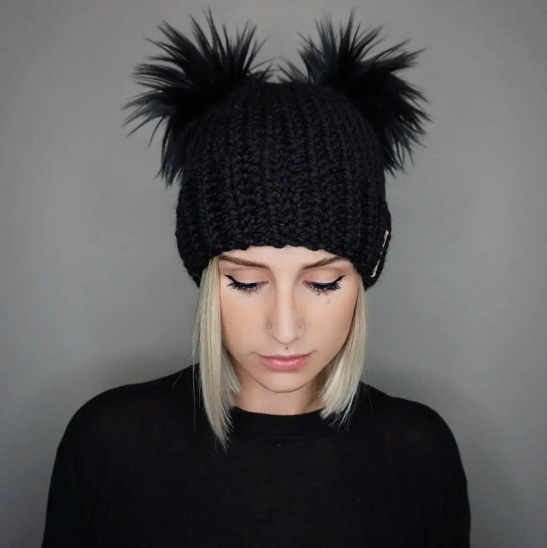 Knit beanie hats