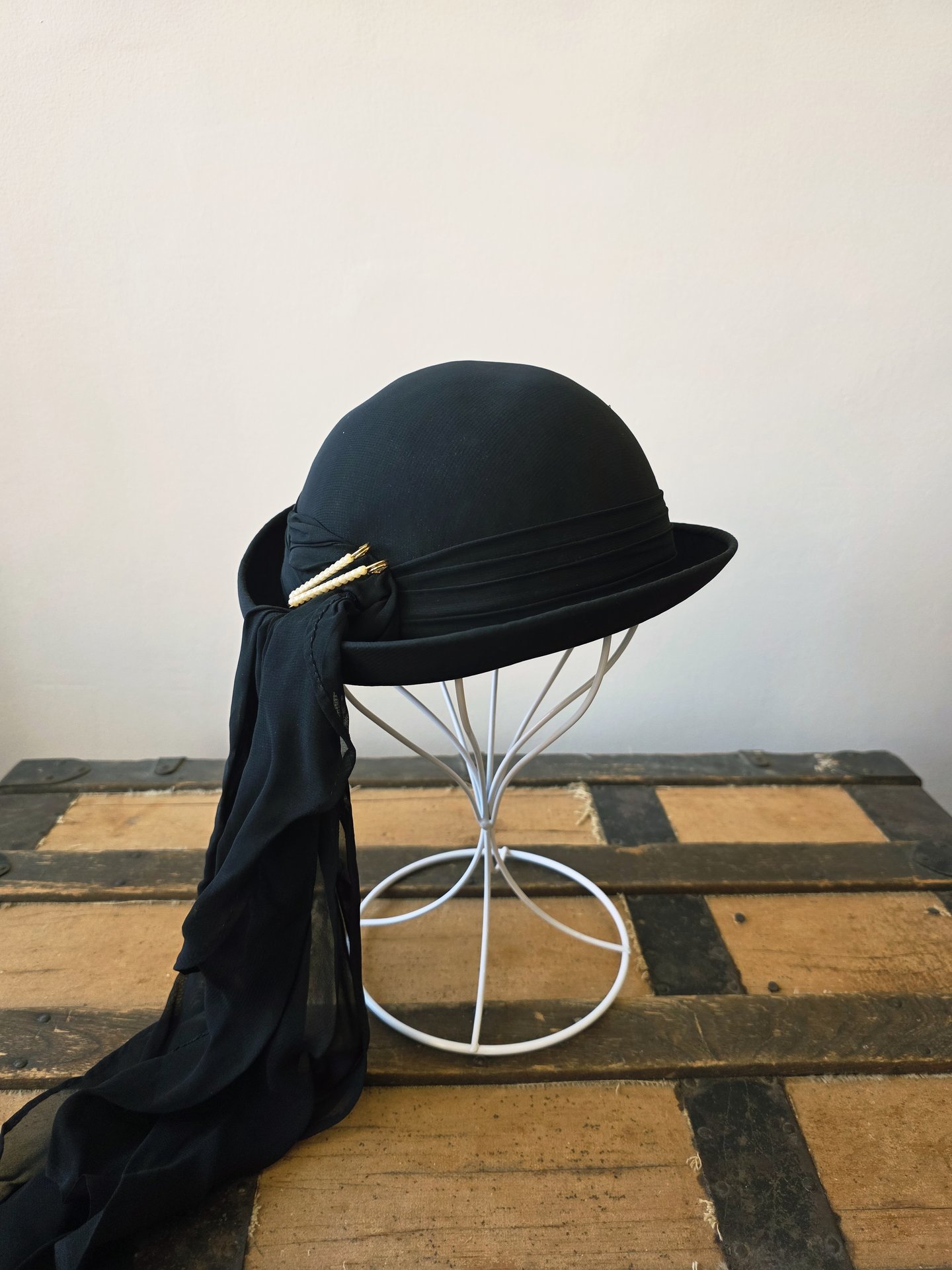 1940 Lan-O-Rex NY black wool bowler hat
