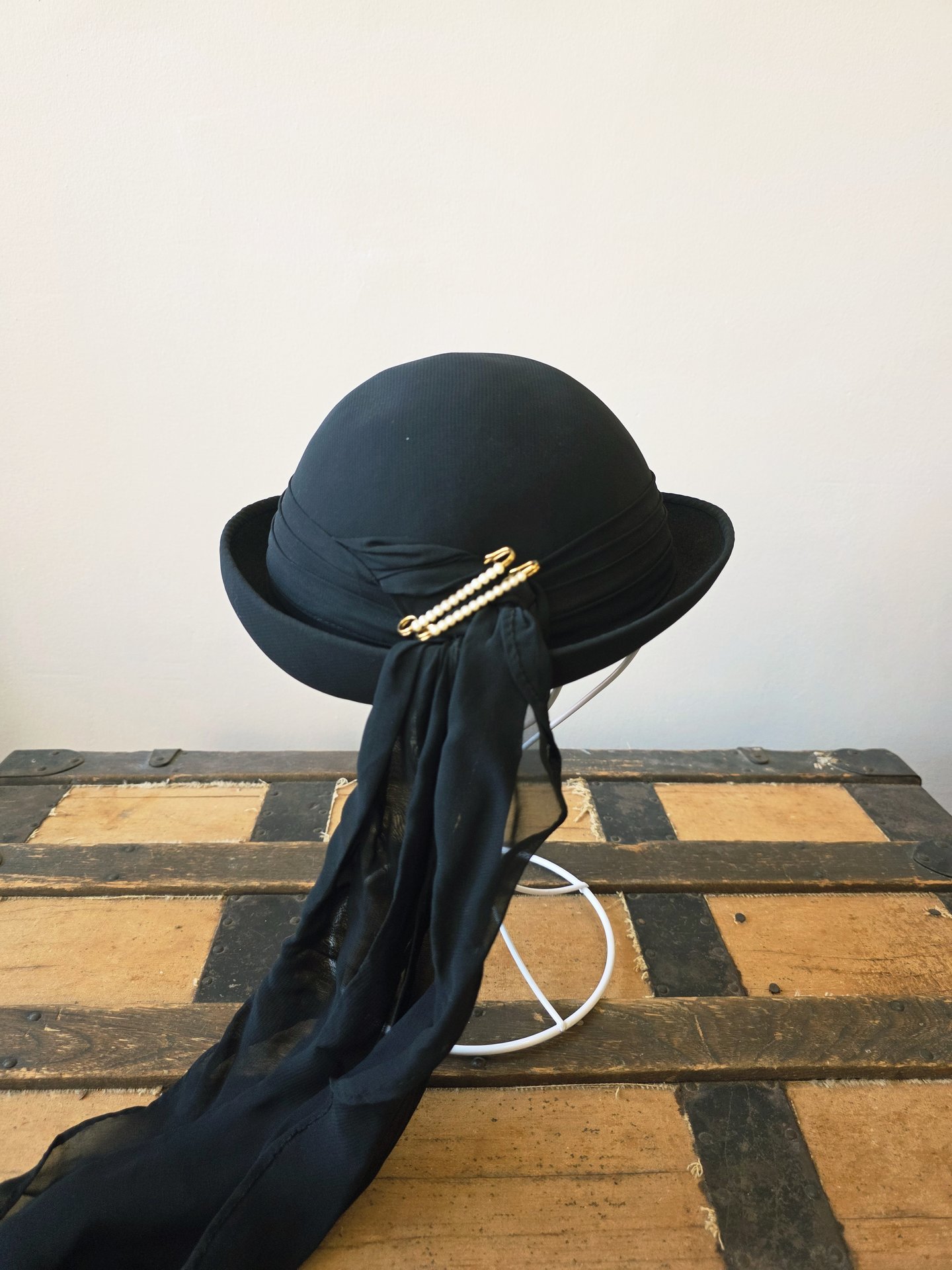 1940 Lan-O-Rex NY black wool bowler hat