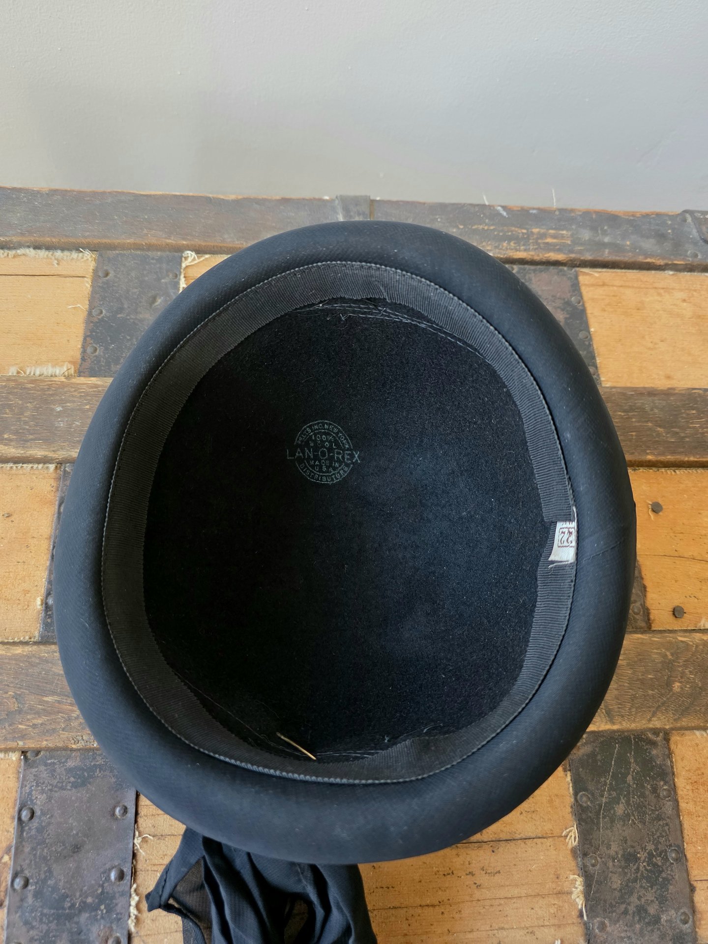 1940 Lan-O-Rex NY black wool bowler hat