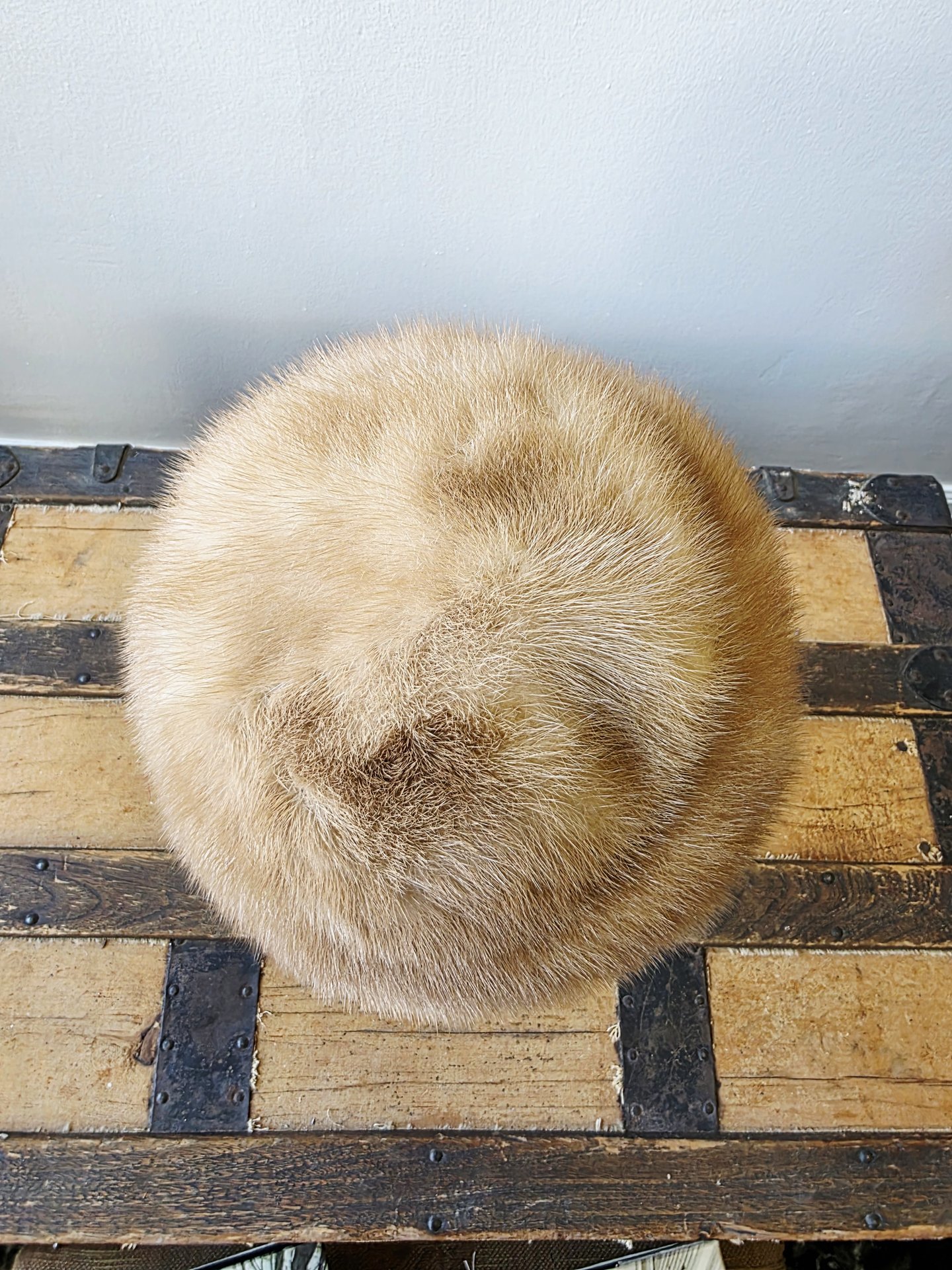 1950 Pogue's of Cincinnati mink fur pill box hat