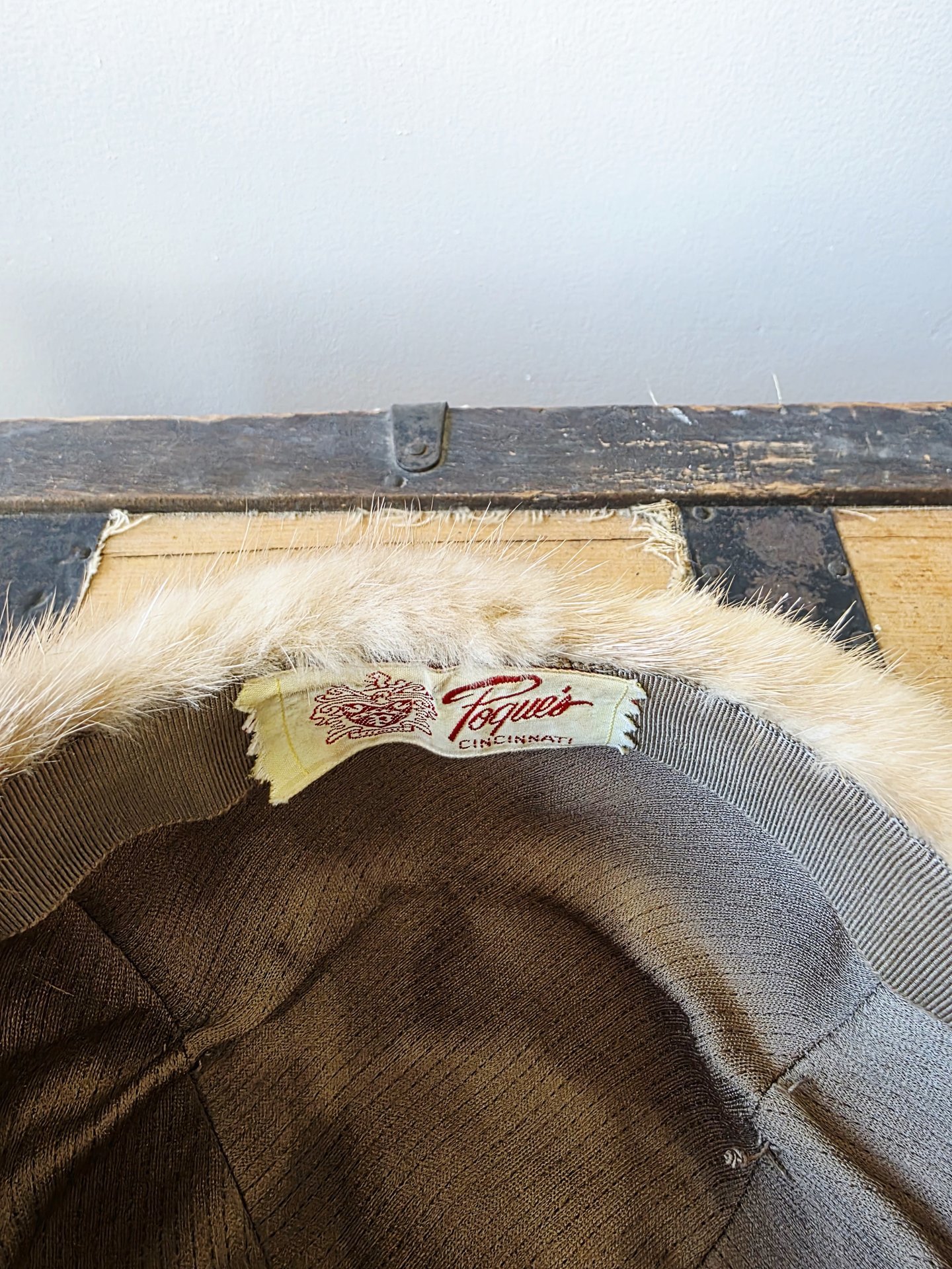 1950 Pogue's of Cincinnati mink fur pill box hat