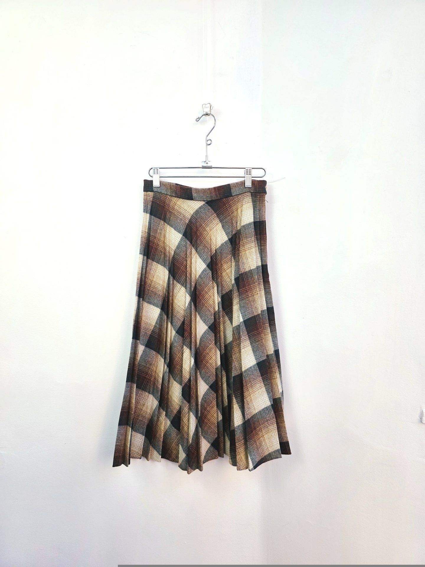 1970 Casual Corner plaid wool pleated skirt, small