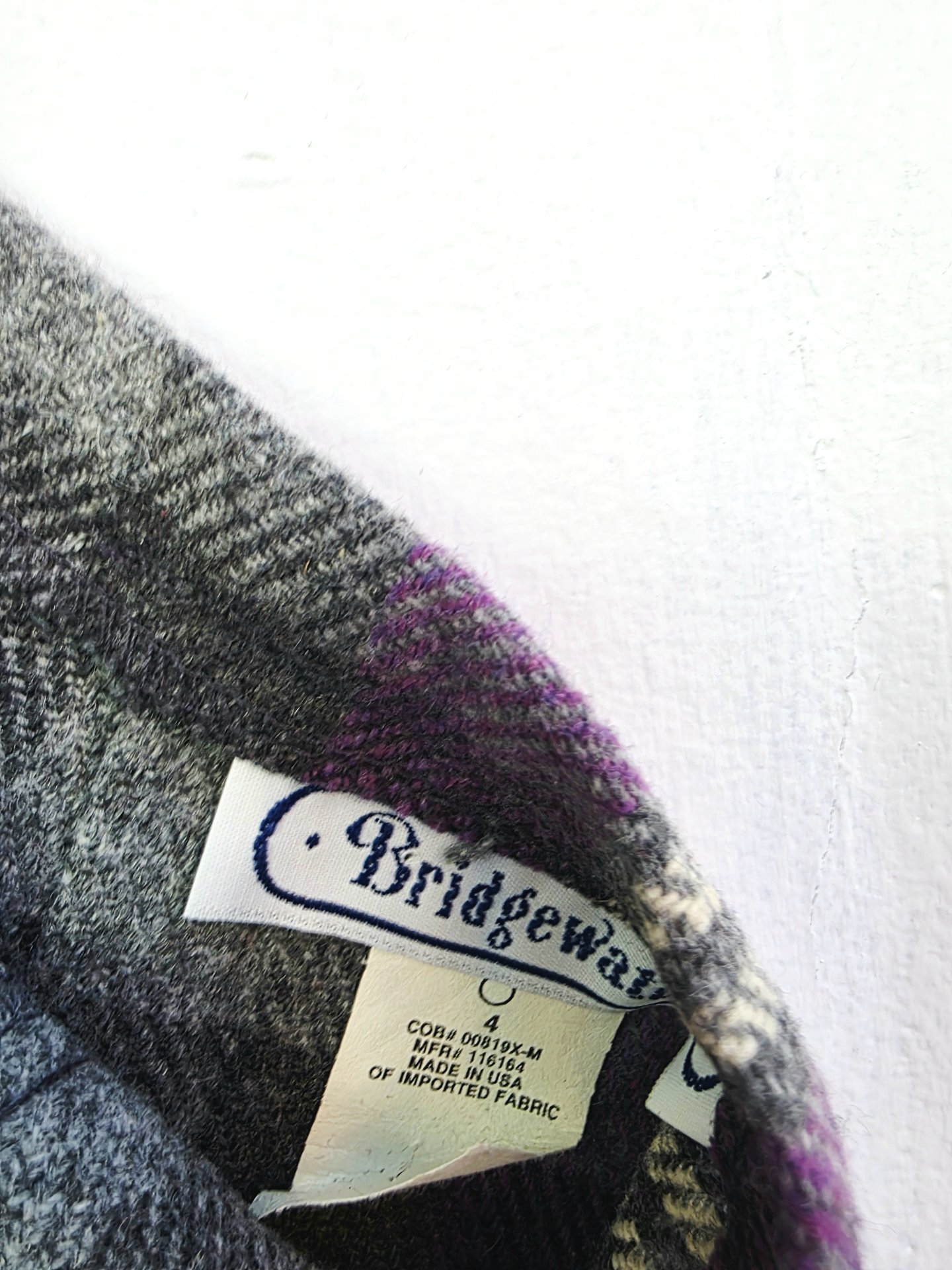 1980 purple plaid wool blend mini skirt, small 4