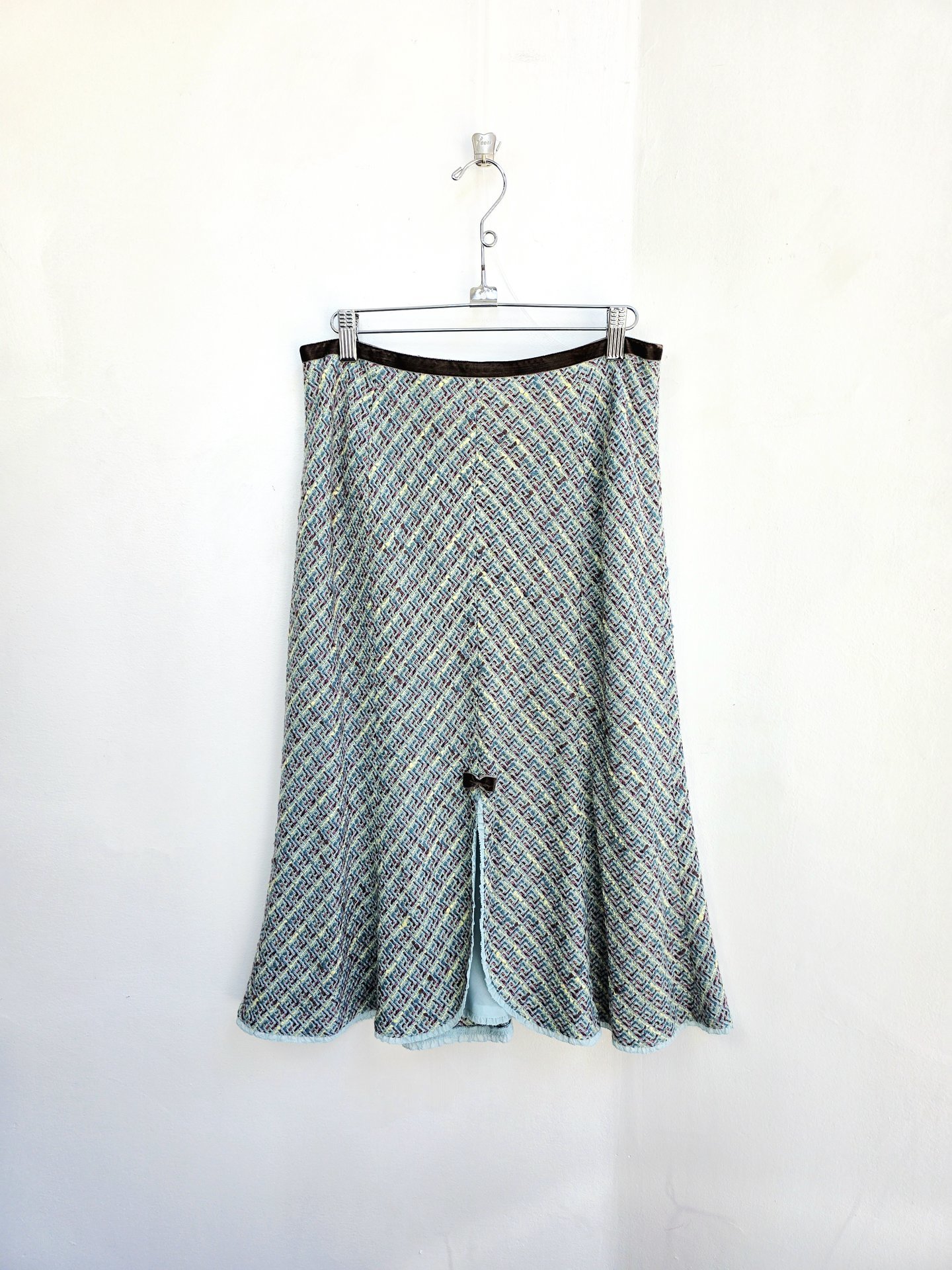 2000 light blue tweed pencil skirt, medium 8