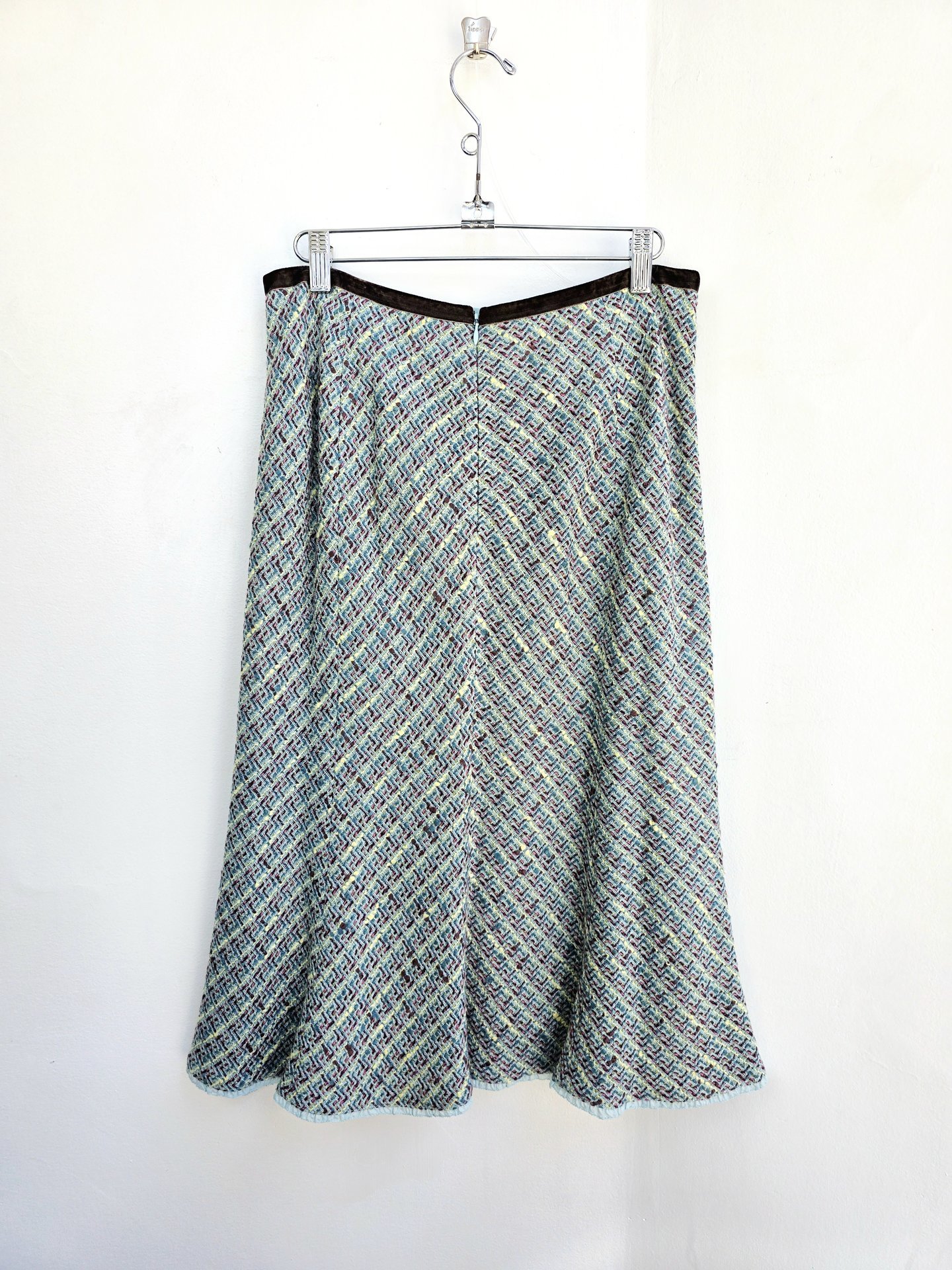 2000 light blue tweed pencil skirt, medium 8