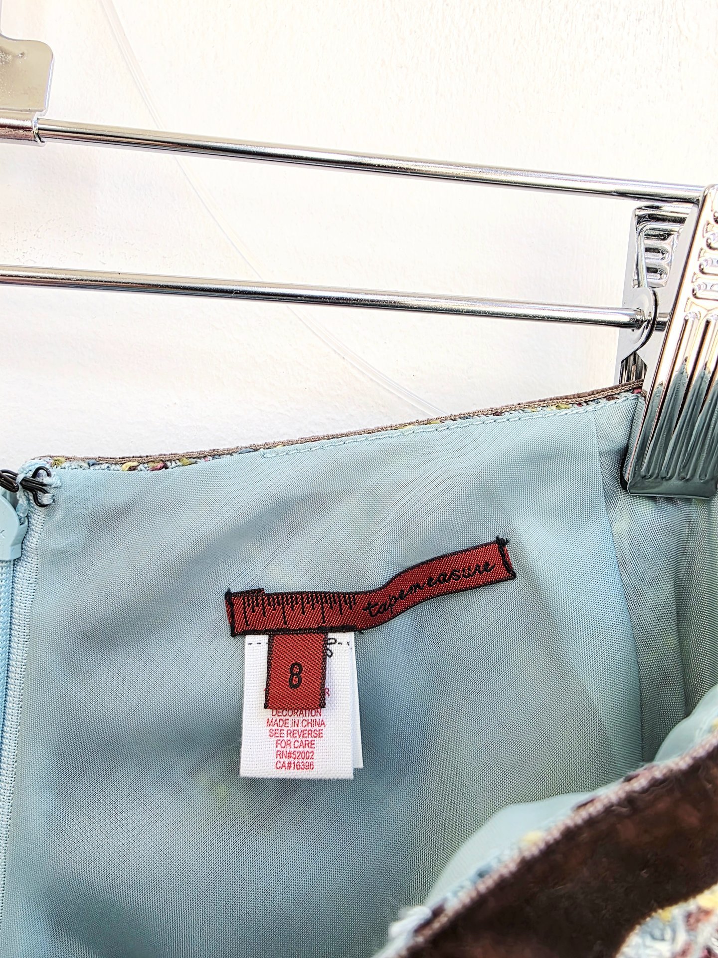 2000 light blue tweed pencil skirt, medium 8