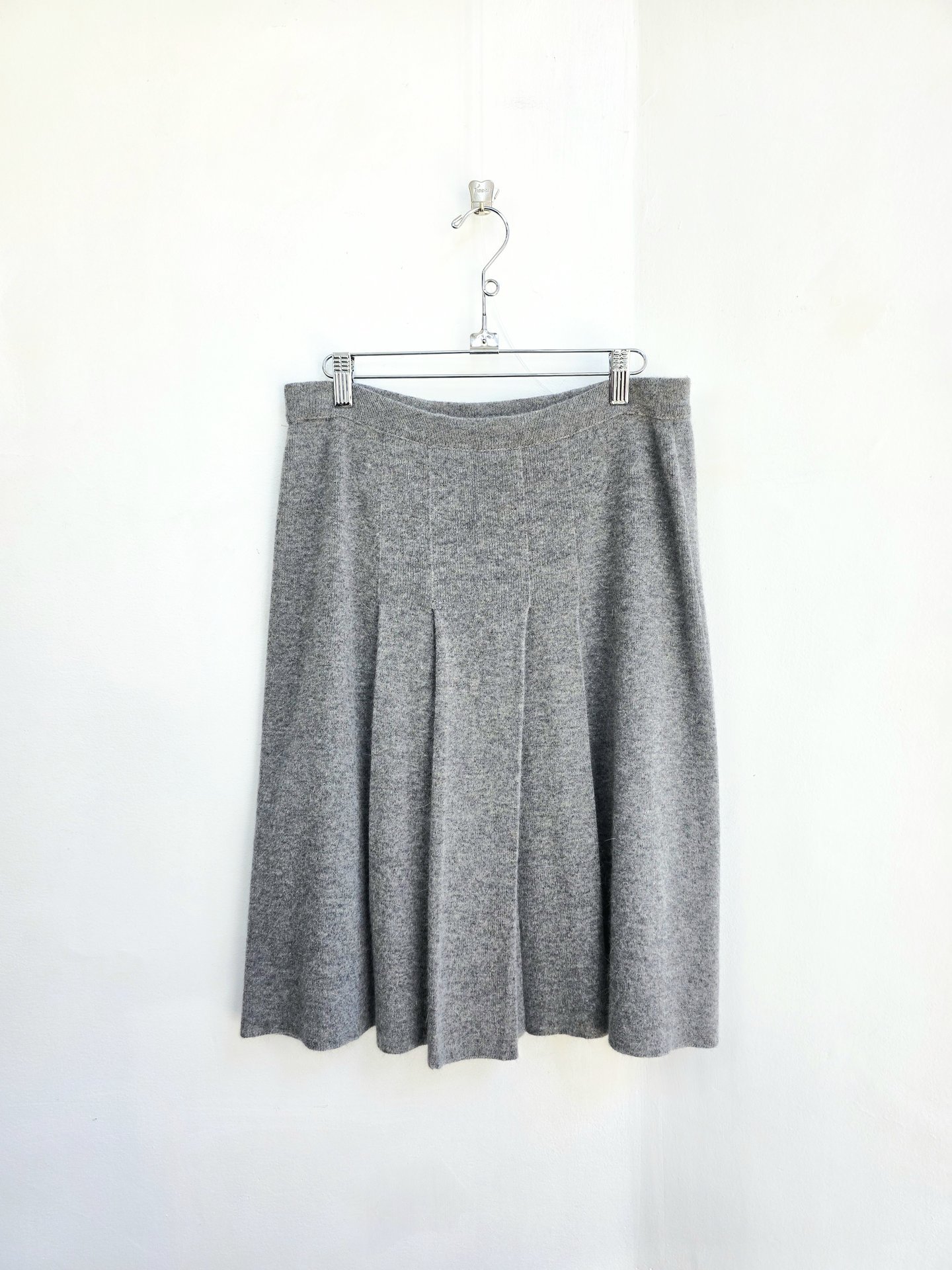 1980 wool and angora pleated skirt, medium