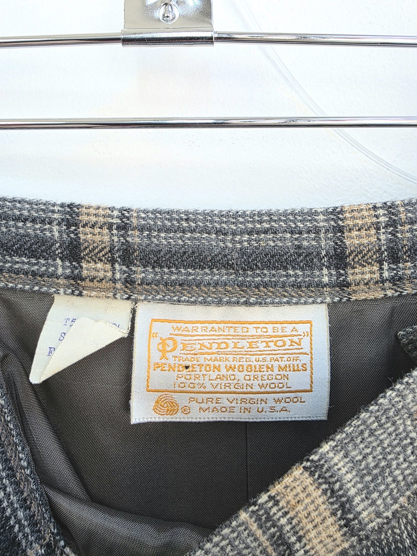 1960 Pendleton plaid wool skirt, medium 10