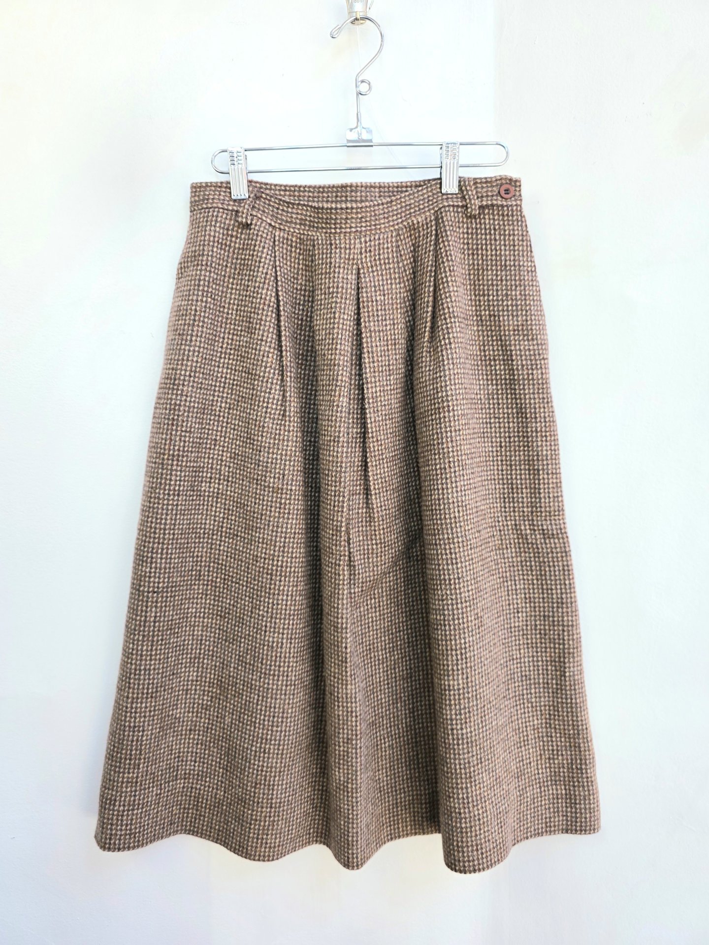 1970 Nell Flowers brown tweed wool skirt, medium 10