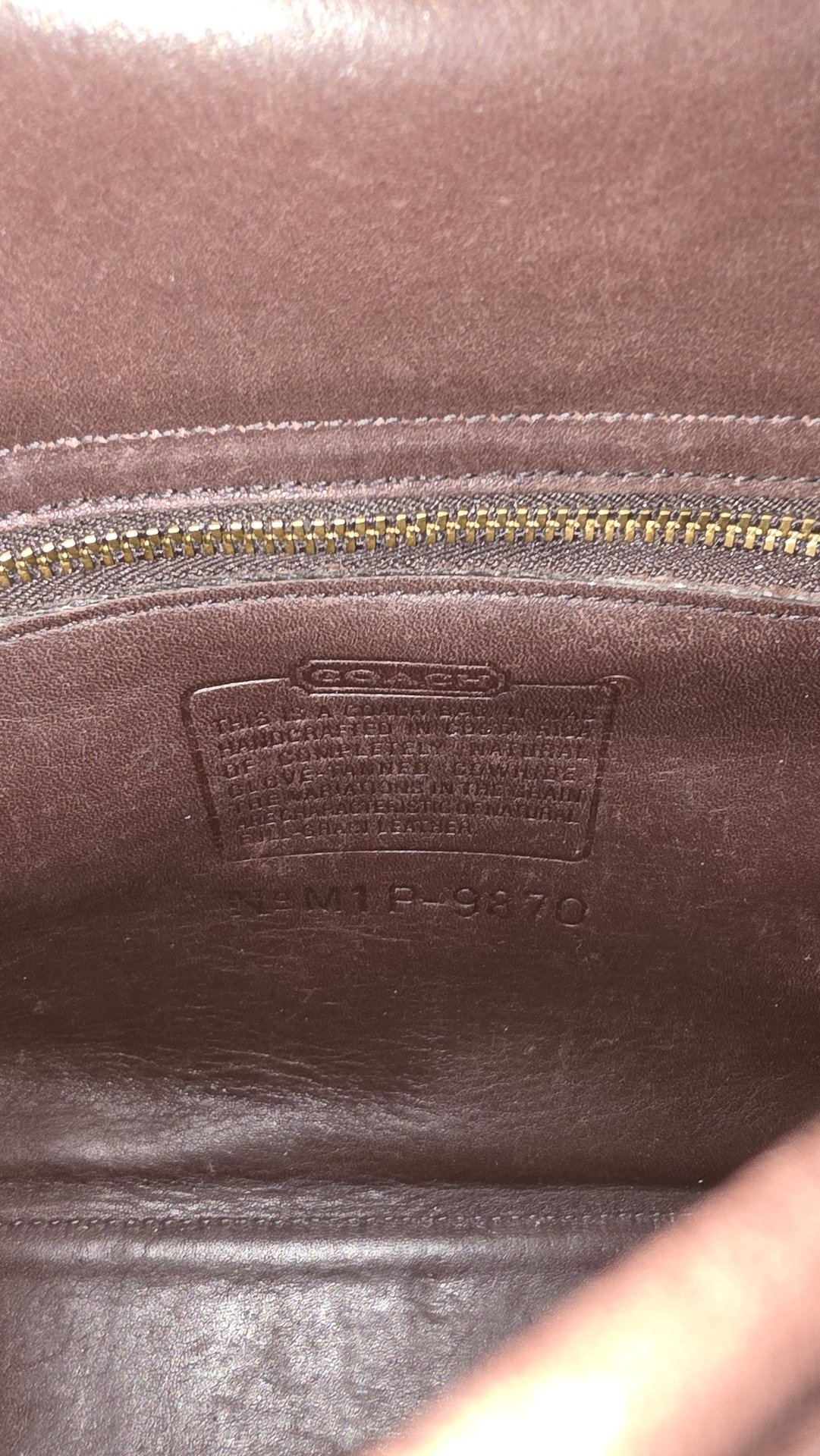 Vintage 90's Coach "Court" dark brown leather crossbody purse