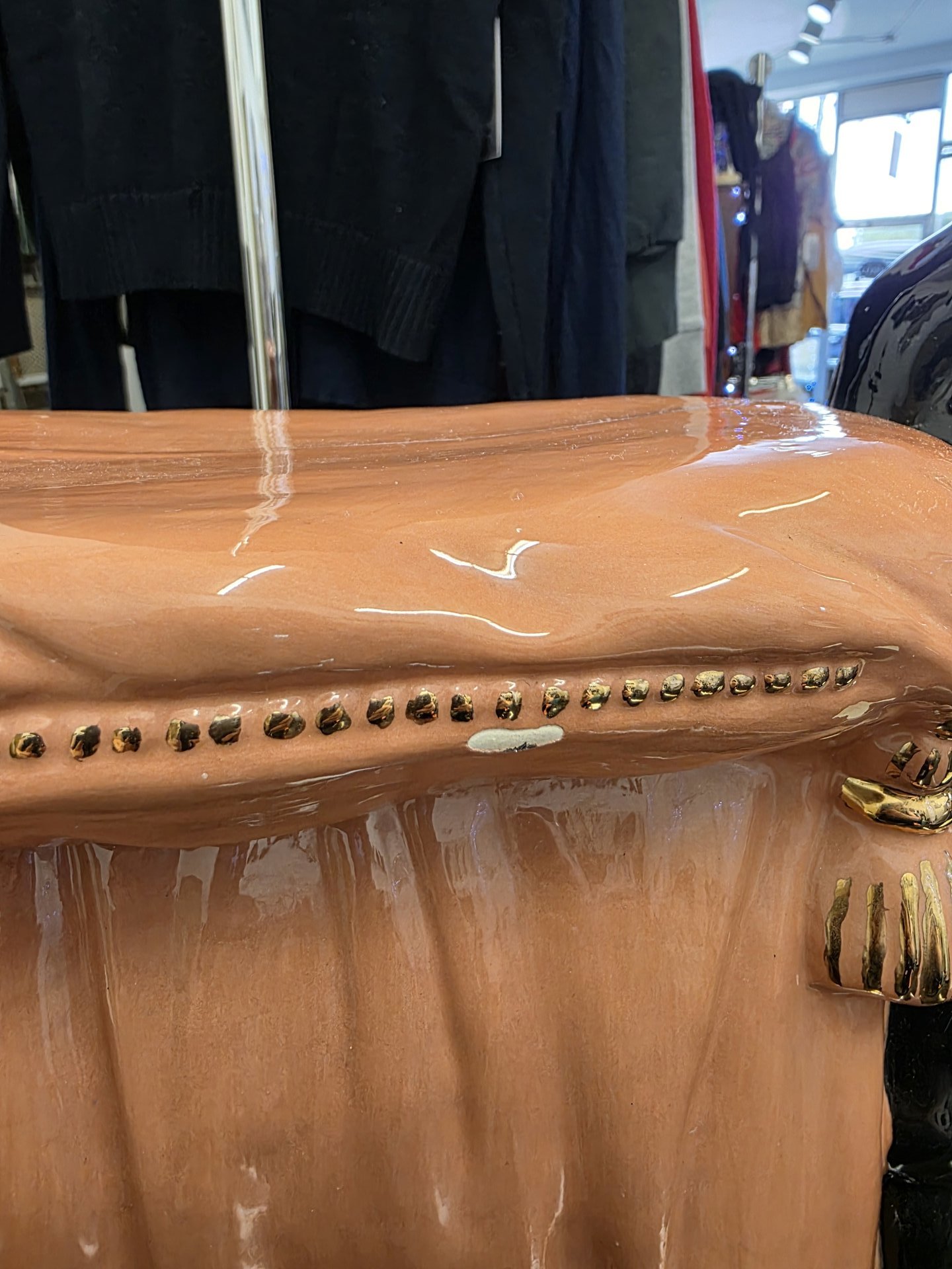 1970 ceramic dachshund foot stool - ON HOLD