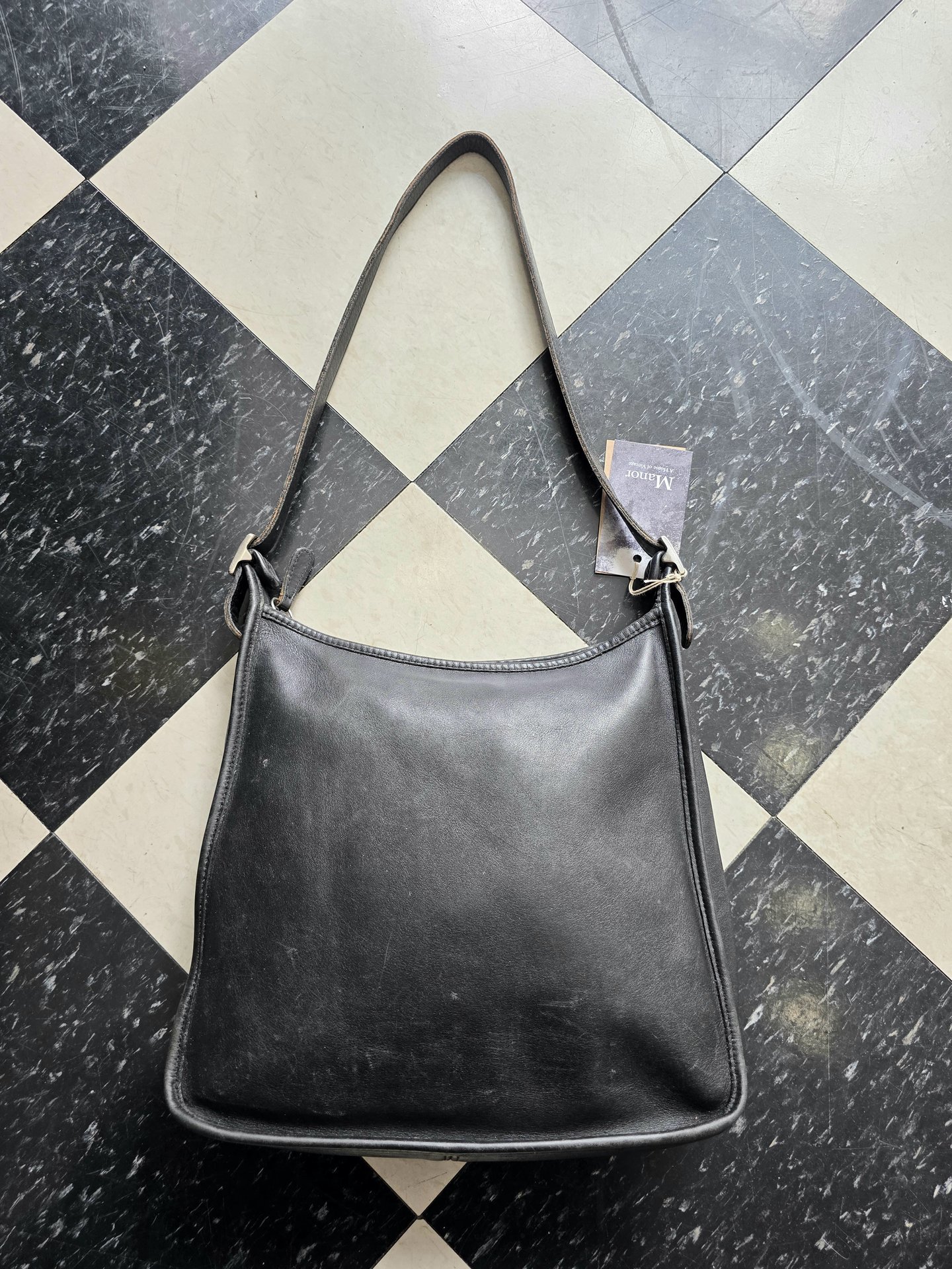 1999 COACH Andrea black leather shoulder bag