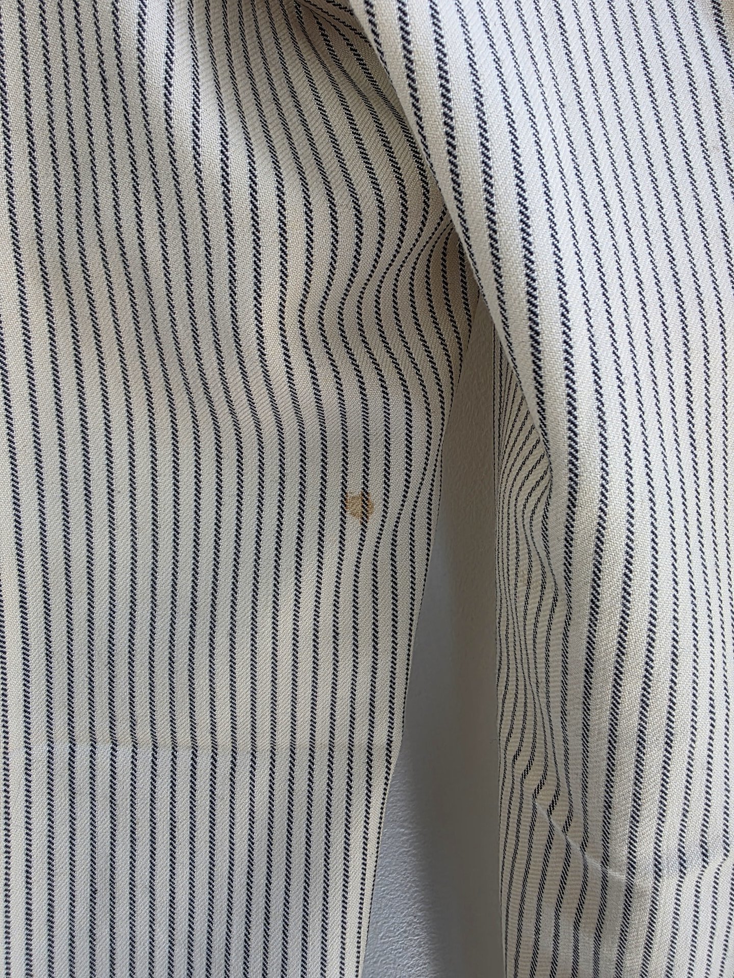 1920 pinstriped wool trouser pants with button fly, size 28 waist