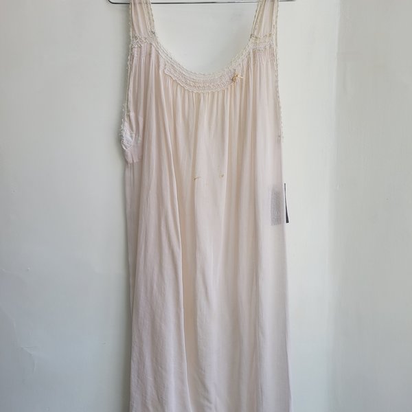 1920's thrashed and patched gauzy cotton nightgown, medium