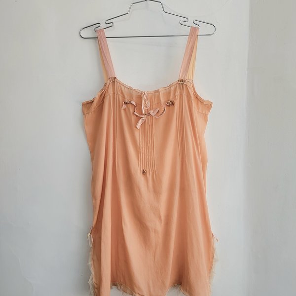 1920's peach teddy lingerie romper, small