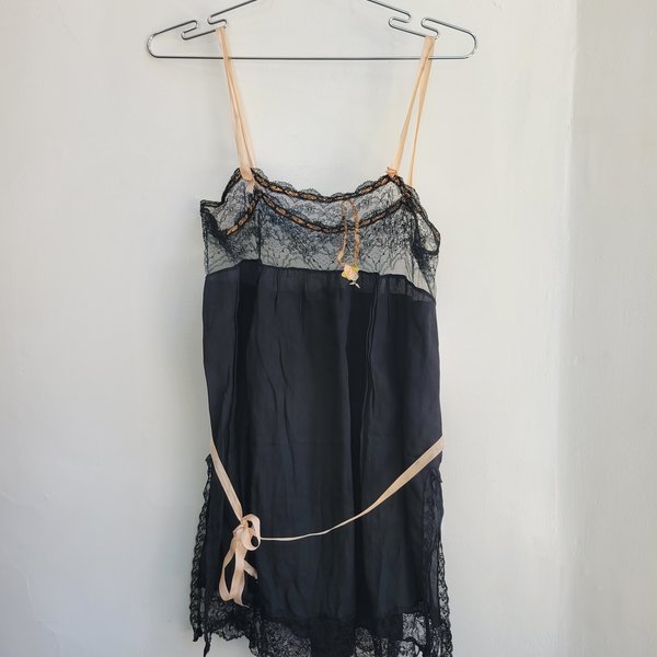 1920's black teddy lingerie romper, small