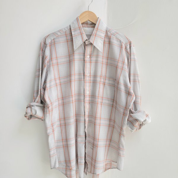 1970 Sears plaid button up shirt, size large