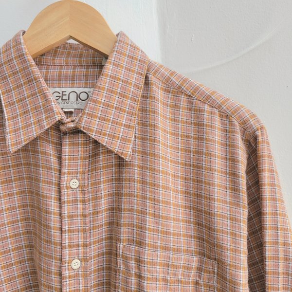 1980 grunge plaid button up shirt, size large