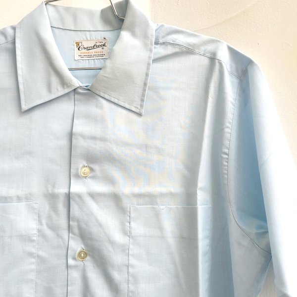 1960 Cranbrook blue button up shirt, medium