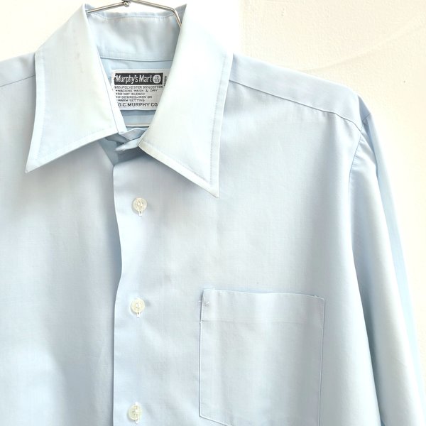 1970 Murphy's Mart blue button up shirt, medium