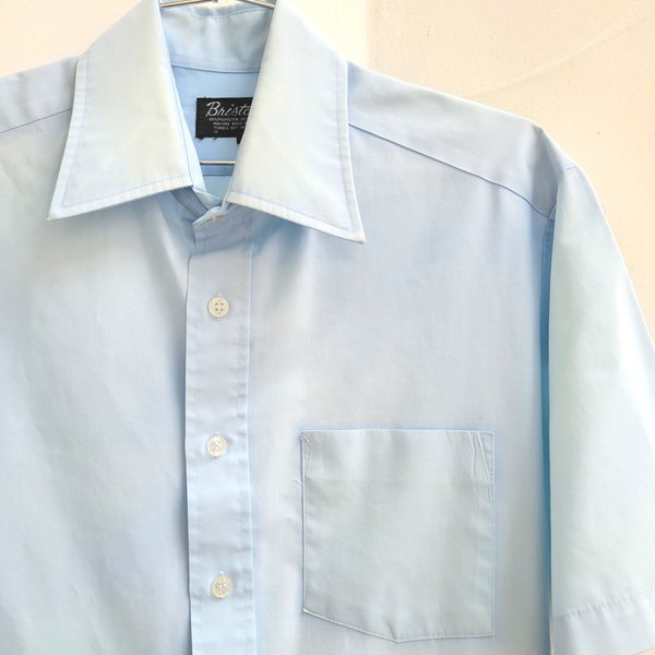 1970 Bristol blue button up shirt, medium