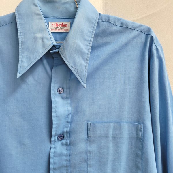 1970 Mr. Jordan blue button up shirt, medium