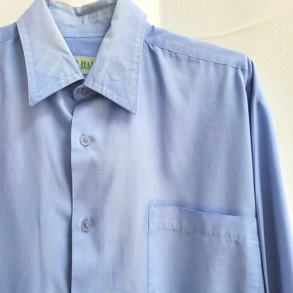 1980 Haband light blue button up shirt, large