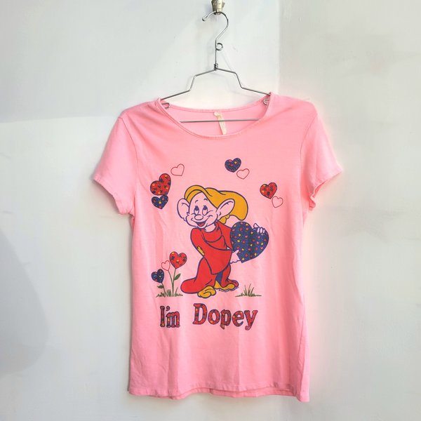 1970 I'm Dopey pink tee shirt, size small