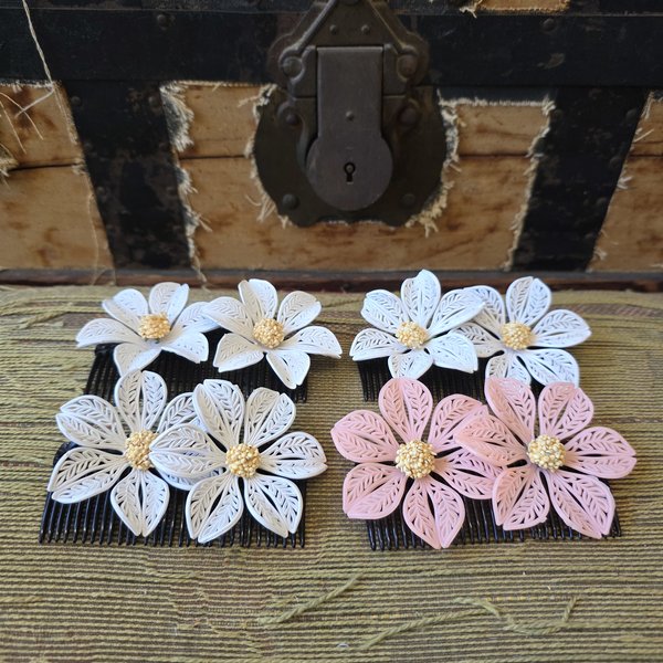 1940's tropical flower hair combs, choose one