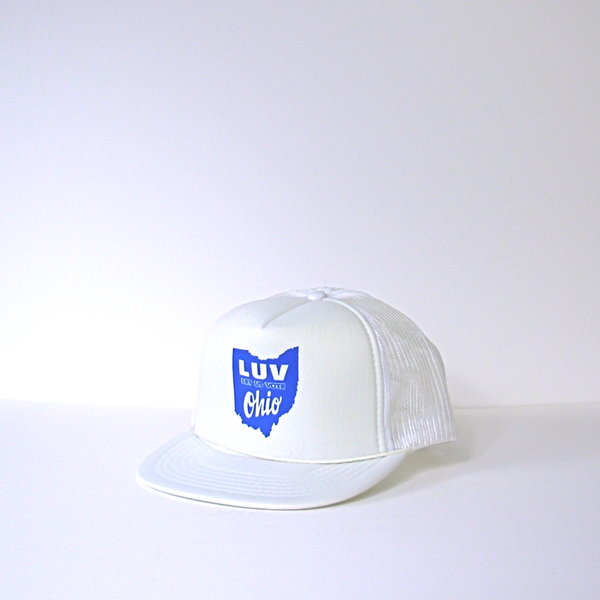 Vintage 70's Let Us Vote Ohio movement white trucker hat snap back, Boyce & Hart