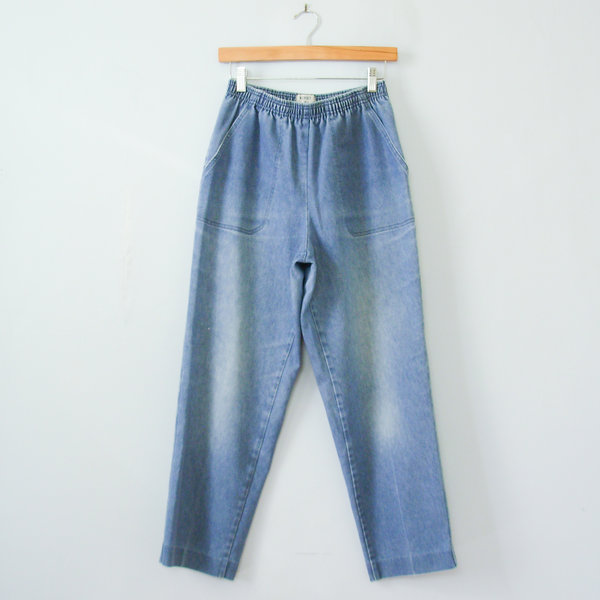 80's high waisted jeans with elastic waistband, women's size medium