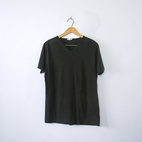 Vintage 90's distressed plain black tee shirt, women's size medium