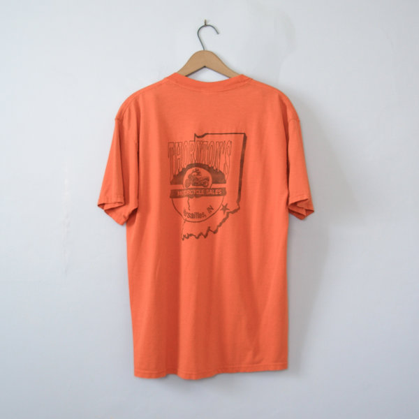 90's distressed Thornton's Indiana motorcycle tee shirt, men's size large