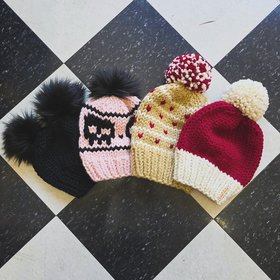Knit beanie hats