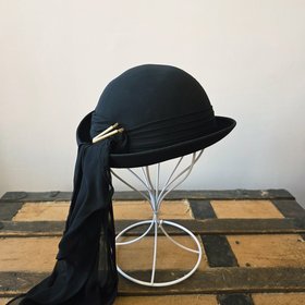1940 Lan-O-Rex NY black wool bowler hat